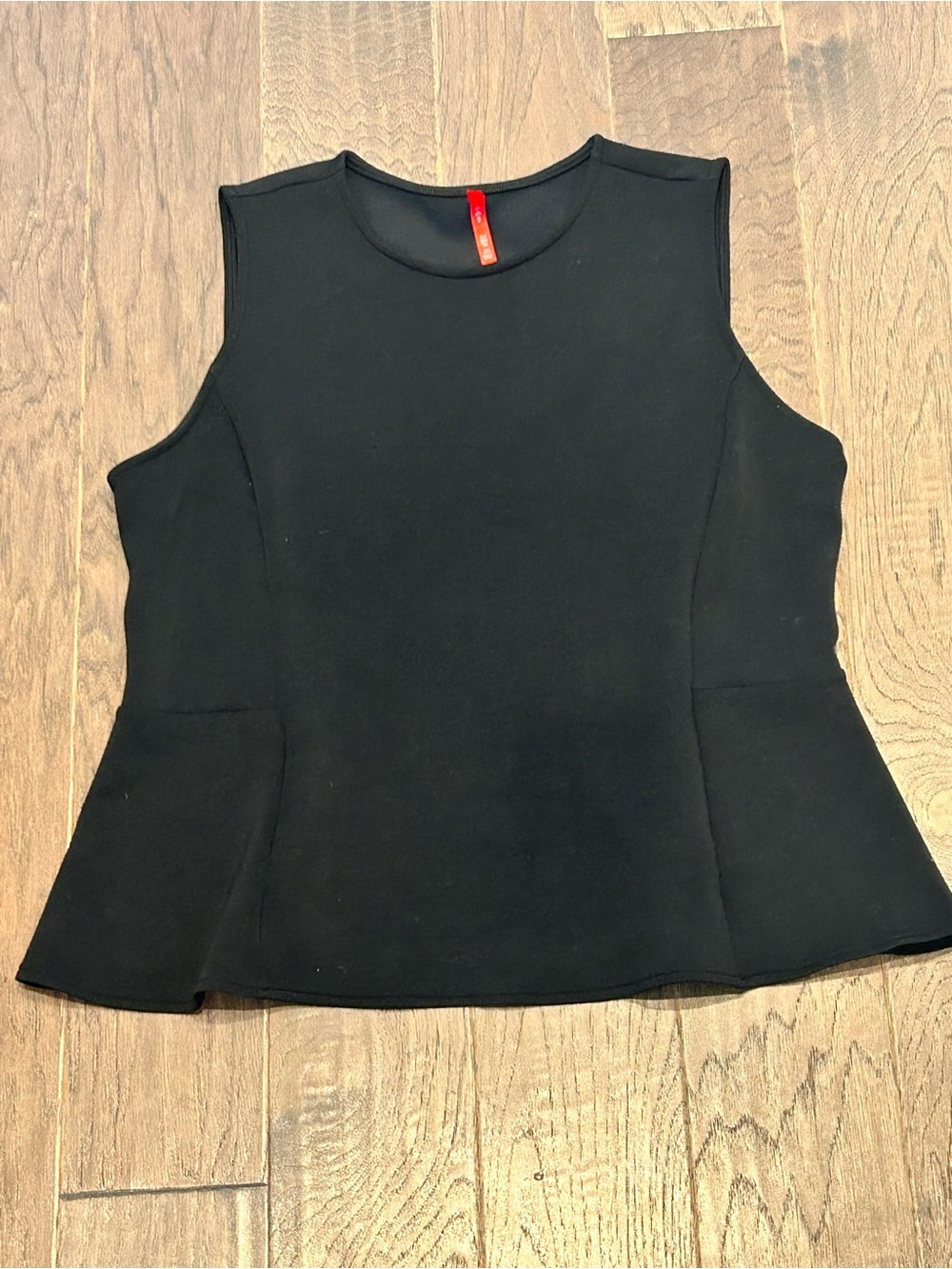 Spanx Black Sleeveless Peplum Top XL